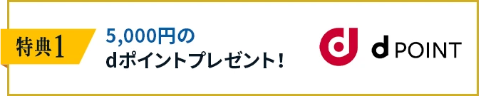 特典１5,000円のdポイントプレゼント！